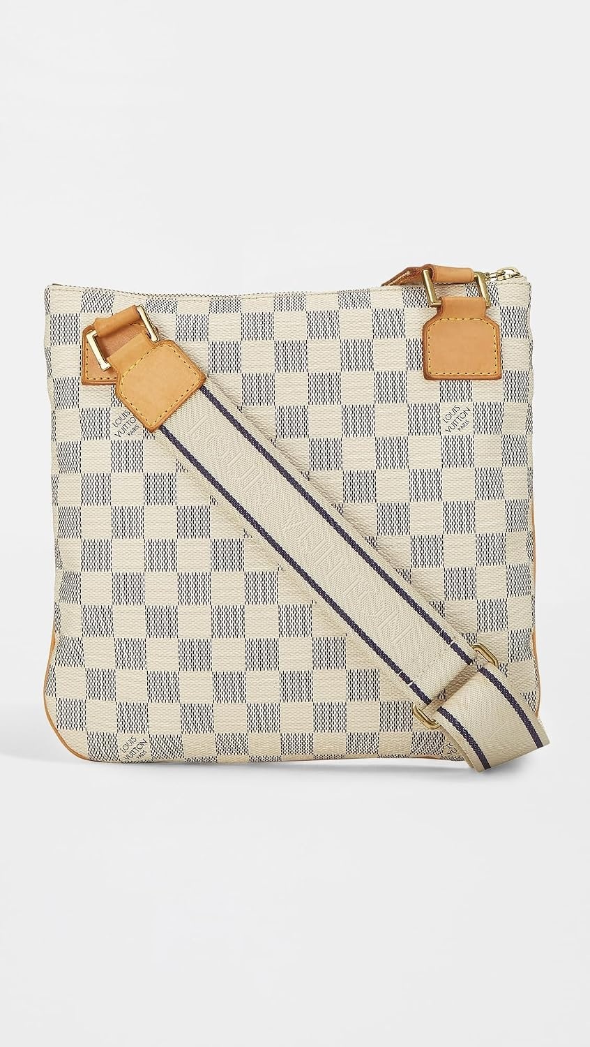 image:imageWHAT GOES AROUND COMES AROUND Womens PreLoved Louis Vuitton Damier Azur Pochette Bosphore Crossbody BagWhite