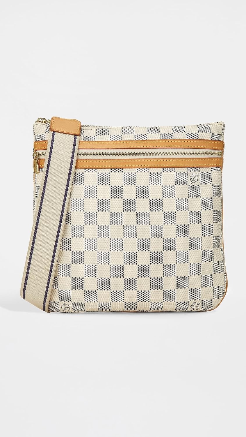 image:imageWHAT GOES AROUND COMES AROUND Womens PreLoved Louis Vuitton Damier Azur Pochette Bosphore Crossbody BagWhite