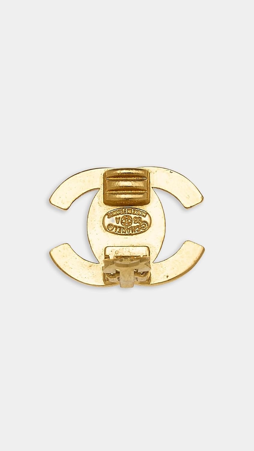 image:imageWhat Goes Around Comes Around Womens PreLoved Chanel Gold Turn Lock Medium EarringsGold