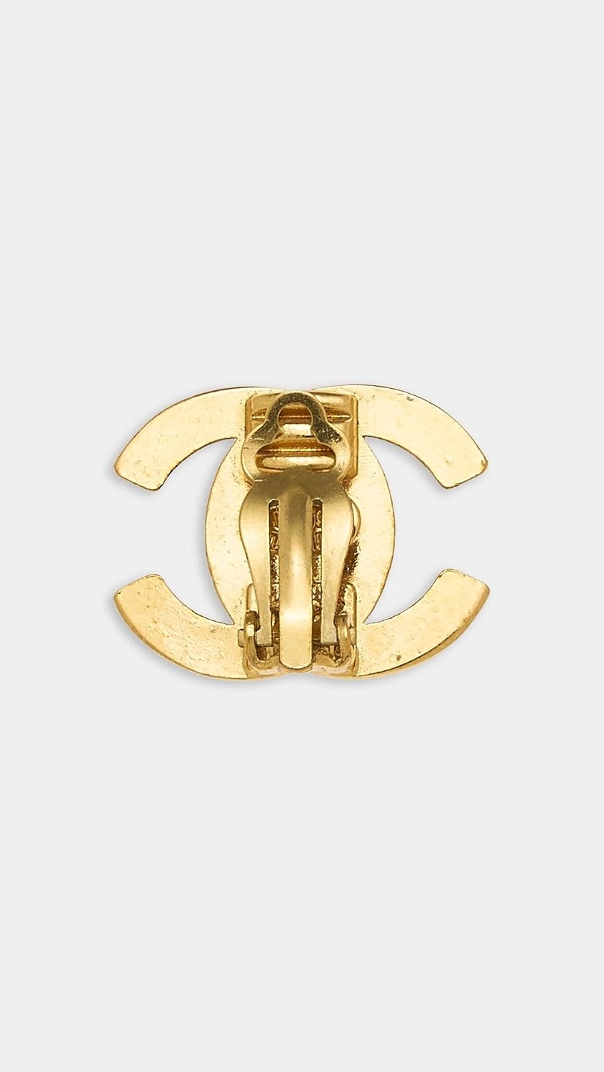 image:imageWhat Goes Around Comes Around Womens PreLoved Chanel Gold Turn Lock Medium EarringsGold