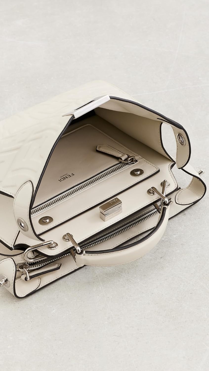 image:imageWHAT GOES AROUND COMES AROUND Womens PreLoved Fendi Fisheye Peekaboo ISeeu Mini SatchelWhite