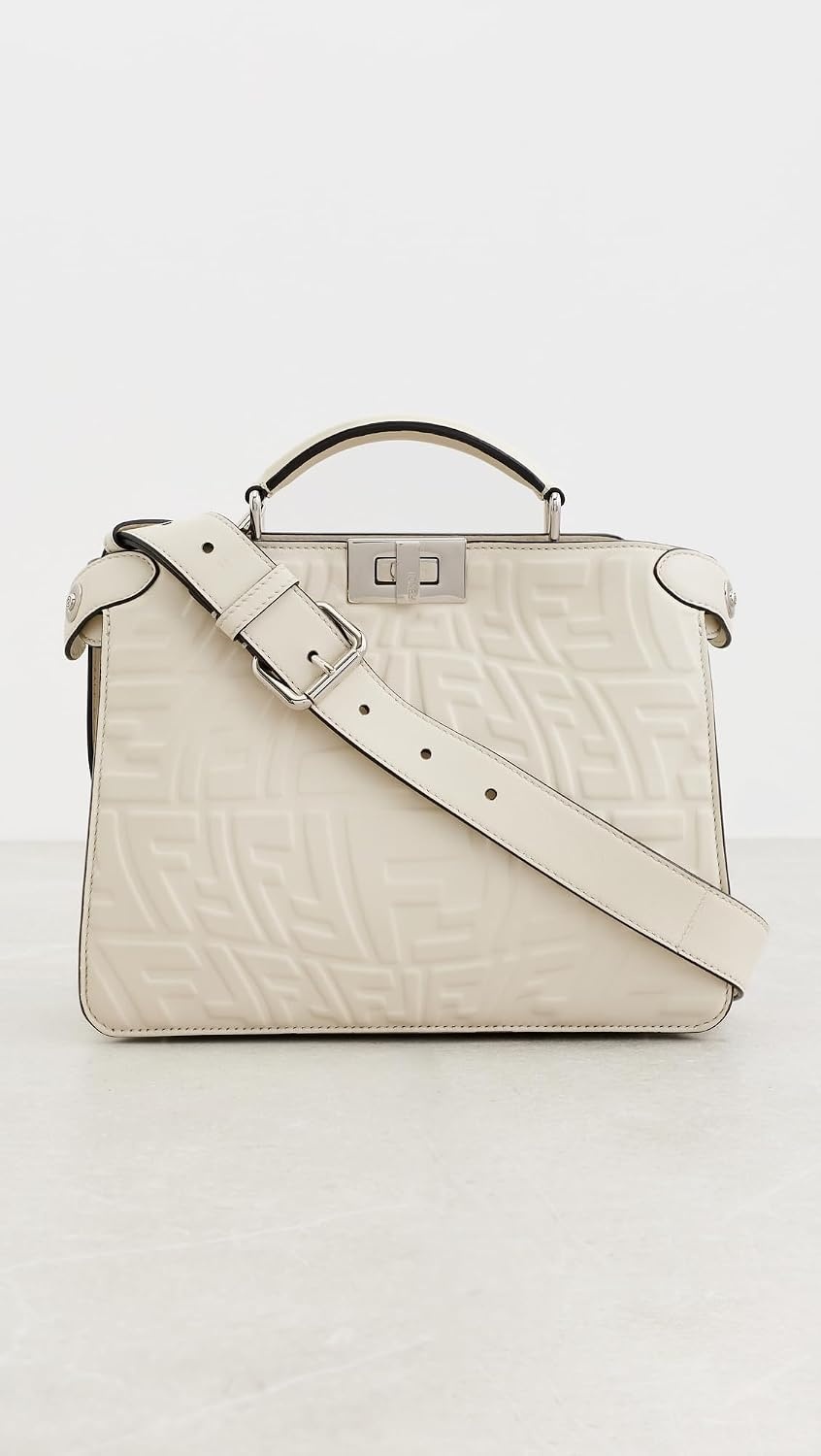 image:imageWHAT GOES AROUND COMES AROUND Womens PreLoved Fendi Fisheye Peekaboo ISeeu Mini SatchelWhite
