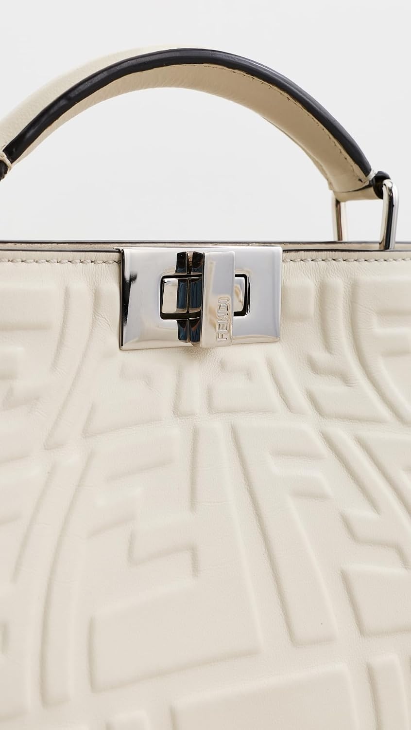 image:imageWHAT GOES AROUND COMES AROUND Womens PreLoved Fendi Fisheye Peekaboo ISeeu Mini SatchelWhite