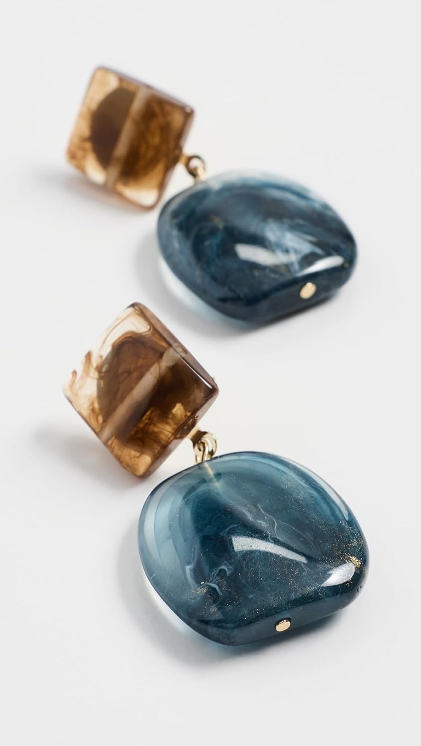image:imageBy Adina Eden Womens Amber Brown and Teal Blue Dangle EarringsMulti