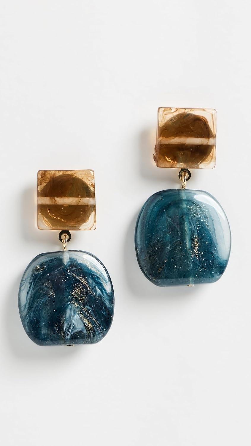 image:imageBy Adina Eden Womens Amber Brown and Teal Blue Dangle EarringsMulti