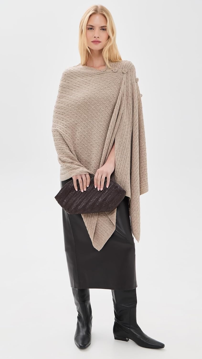 image:imageBy Malene Birger Womens Liza Wool CapeGrey Brown Melange