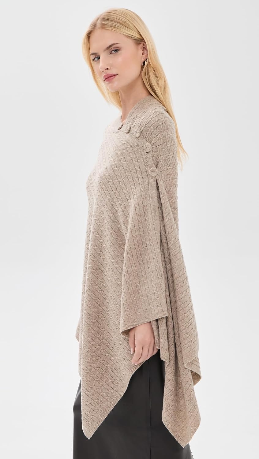 image:imageBy Malene Birger Womens Liza Wool CapeGrey Brown Melange