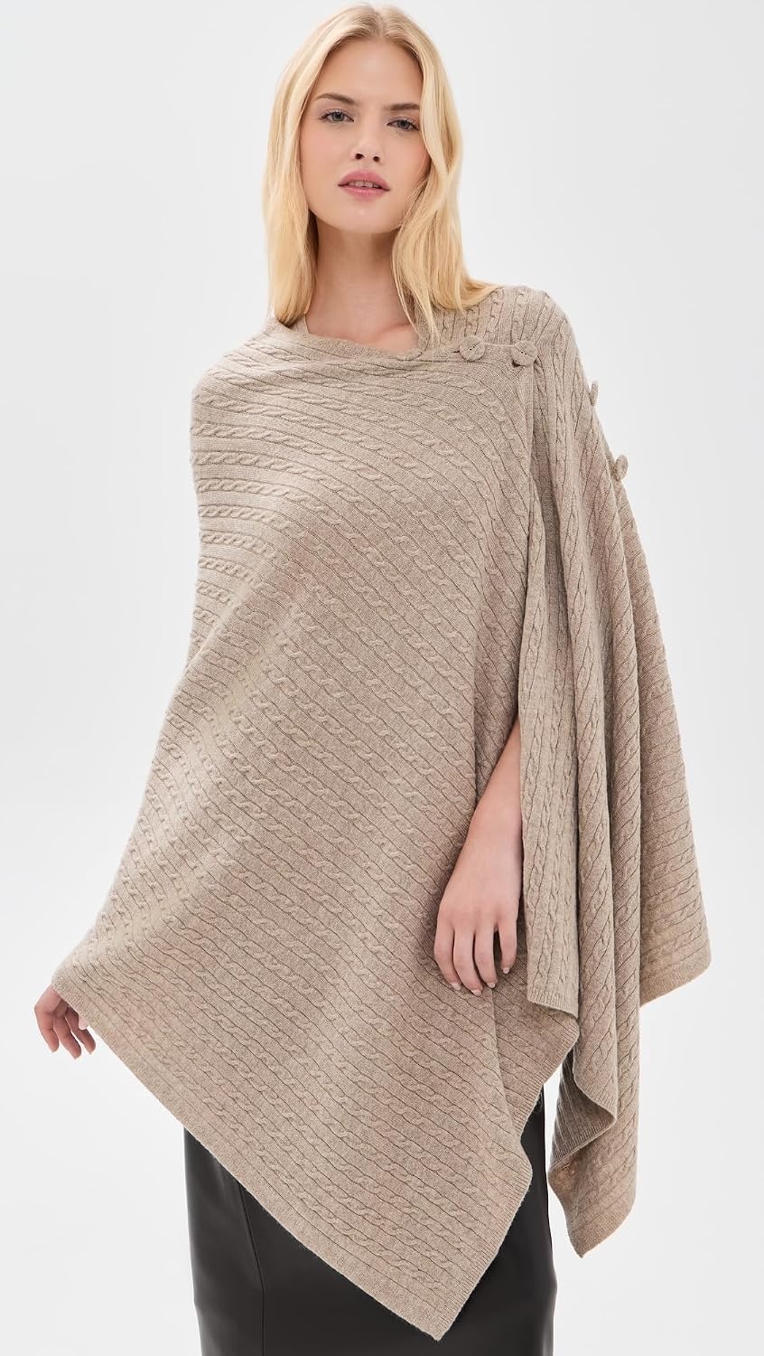 image:imageBy Malene Birger Womens Liza Wool CapeGrey Brown Melange