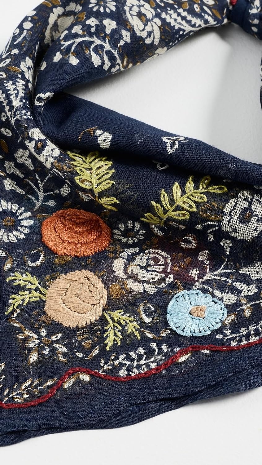 image:imageChan Luu Womens Embroidered Floral BandanaMood Indigo
