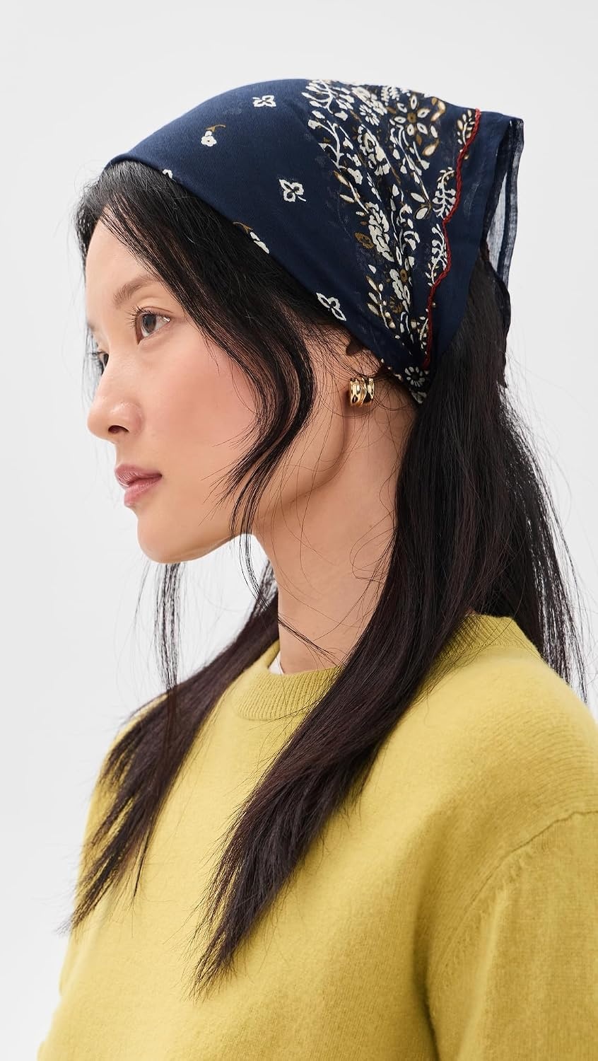 image:imageChan Luu Womens Embroidered Floral BandanaMood Indigo