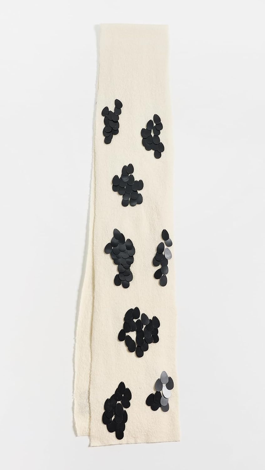 image:imageChan Luu Womens Sequined Wool ScarfIvory