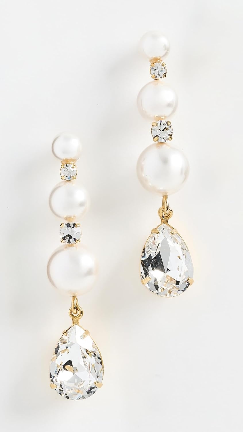 image:imageJennifer Behr Womens Corisande EarringsCrystalPearlGold