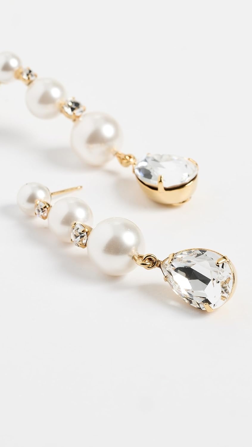 image:imageJennifer Behr Womens Corisande EarringsCrystalPearlGold