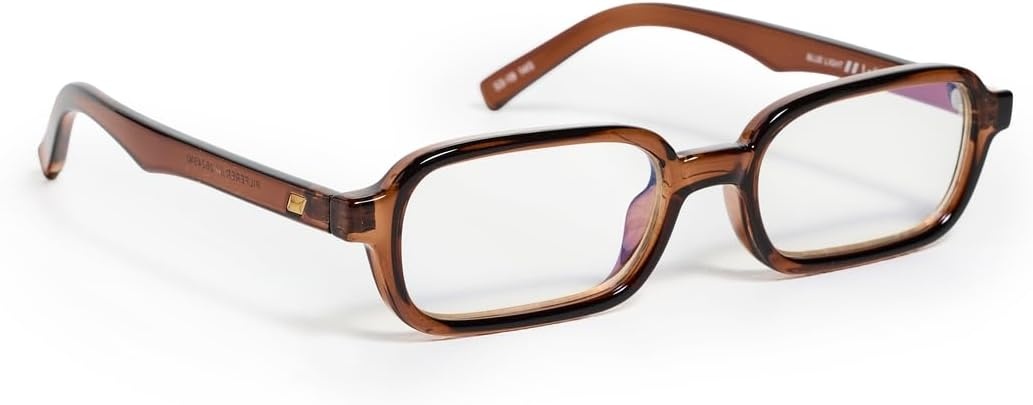 image:imageLe Specs Pilferer Retro Sunglasses for Women and MenChestnut FrameBlue Light Lens