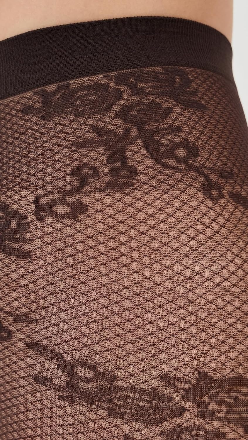 image:imageWolford Womens Floral Lace TightsDark Wood