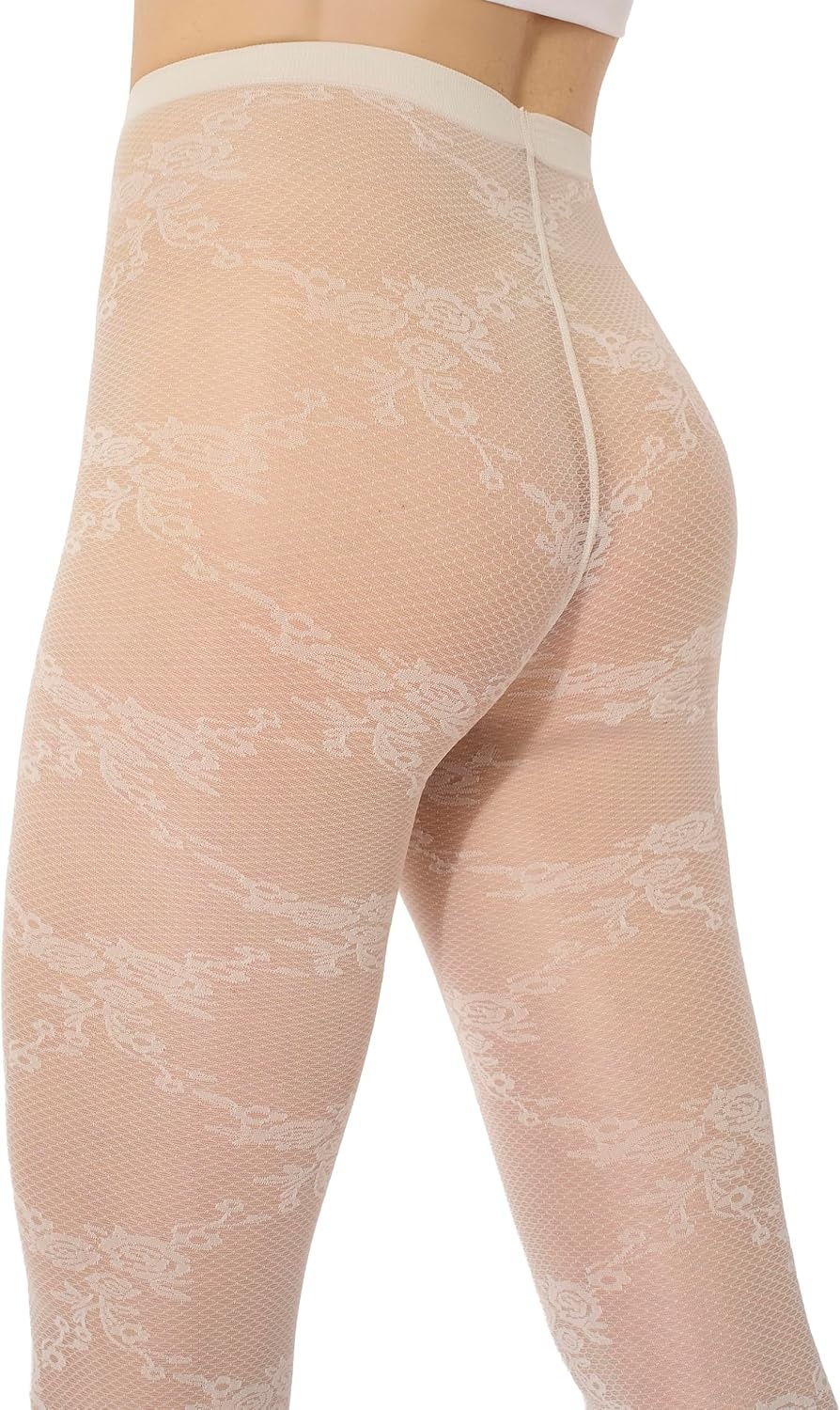 image:imageWolford Womens Floral Lace TightsWhipped Cream