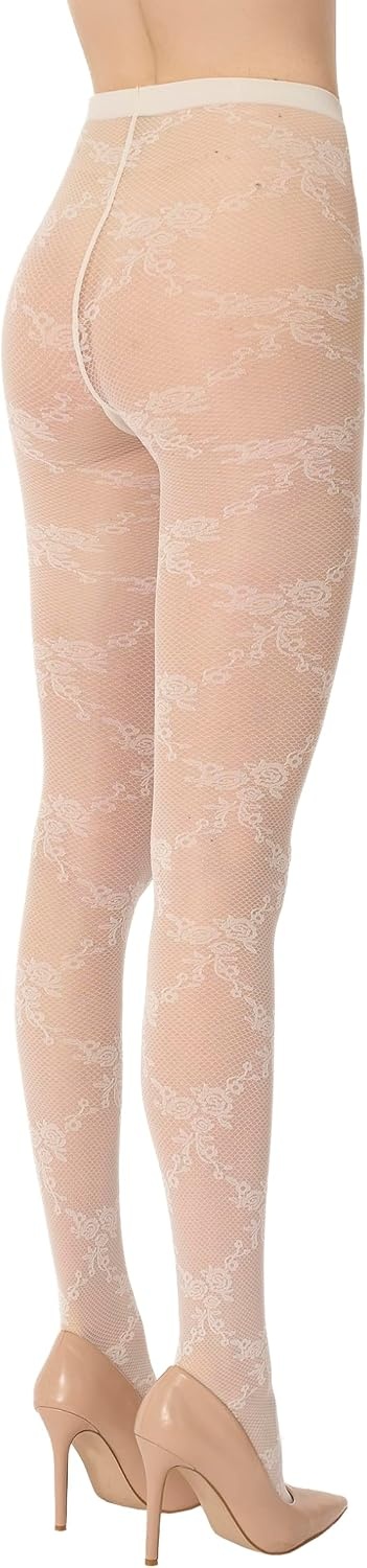 image:imageWolford Womens Floral Lace TightsWhipped Cream