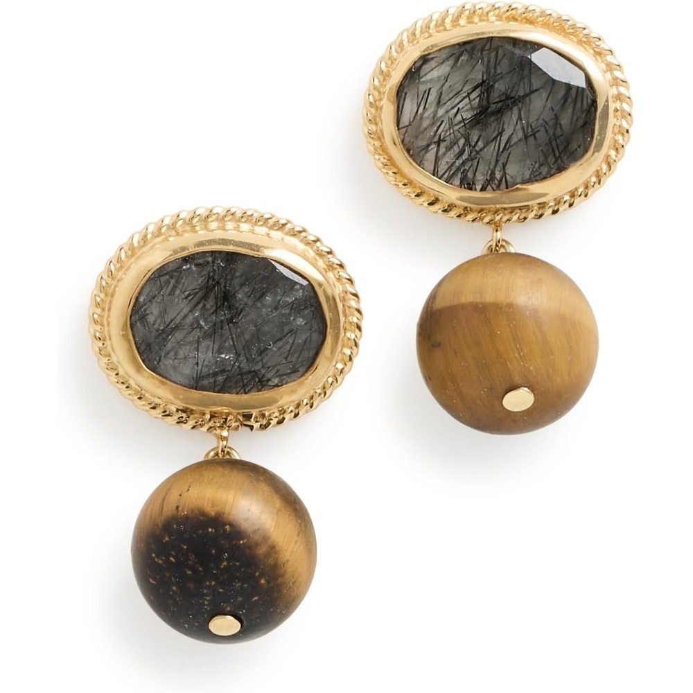 image:imageChan Luu Womens Black Rutilated Quartz EarringsBlack Rutilated Quartz