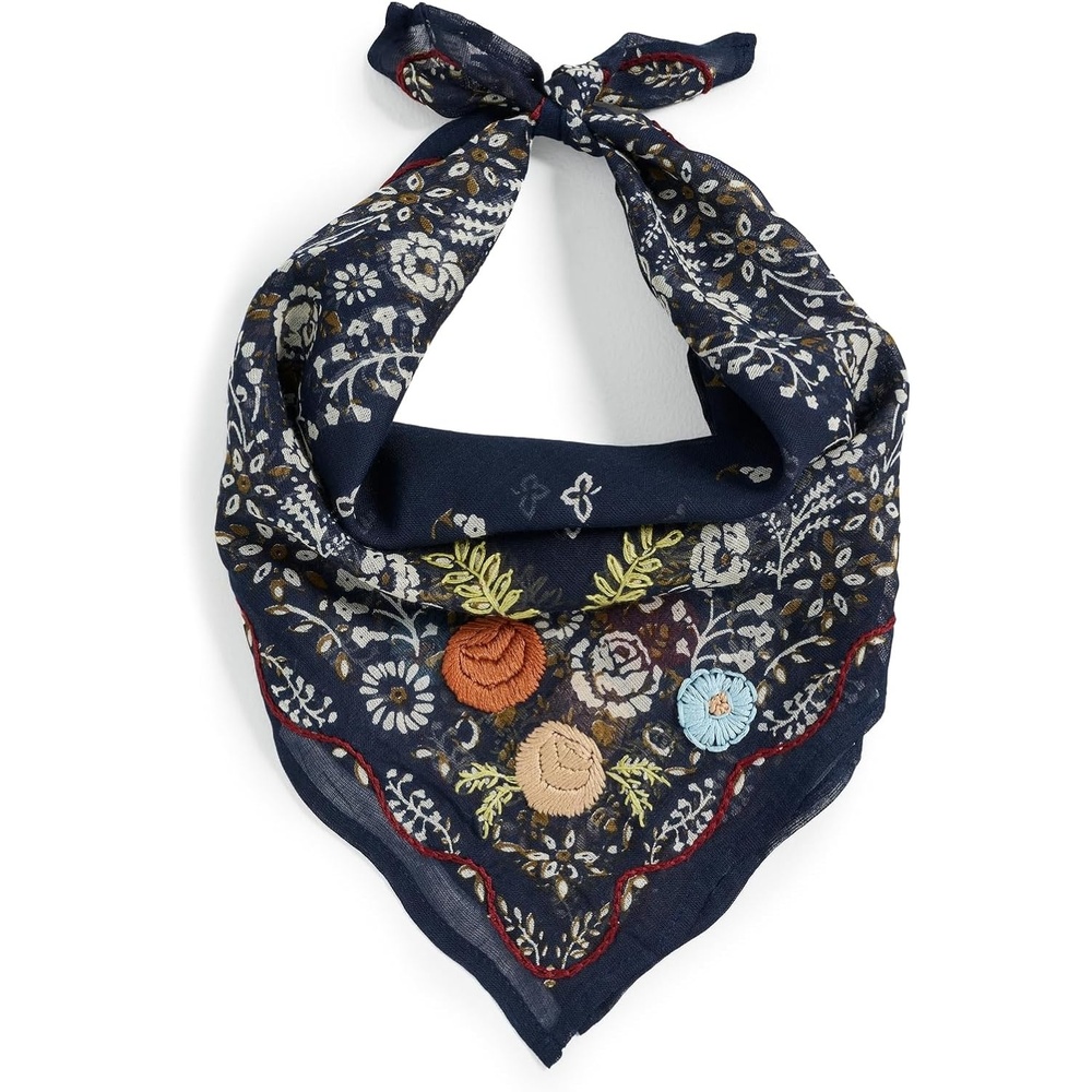 image:imageChan Luu Womens Embroidered Floral BandanaMood Indigo