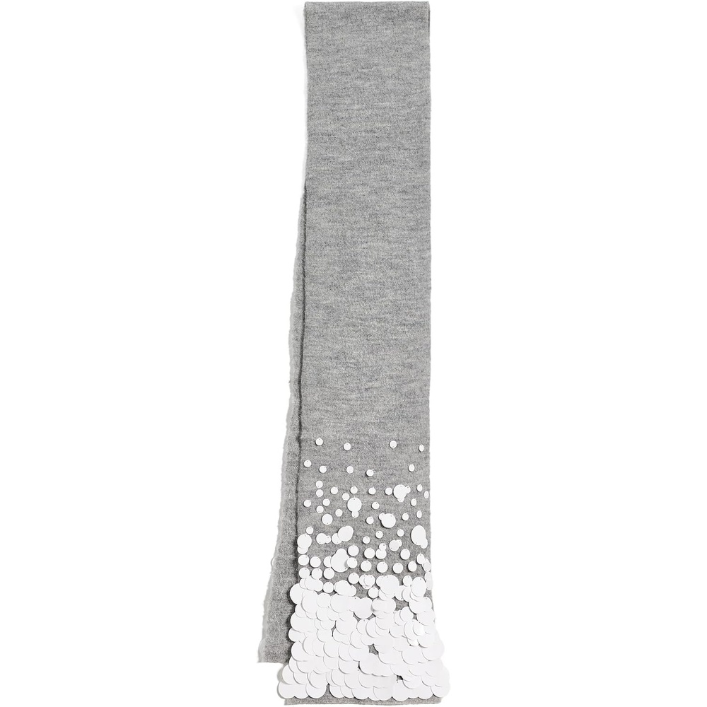 image:imageChan Luu Womens Sequined Wool ScarfHeather Grey