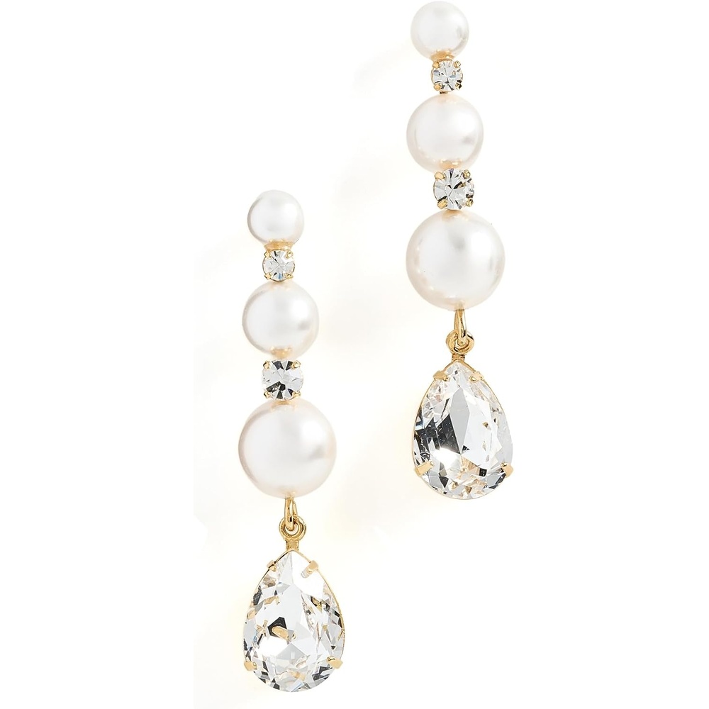 image:imageJennifer Behr Womens Corisande EarringsCrystalPearlGold