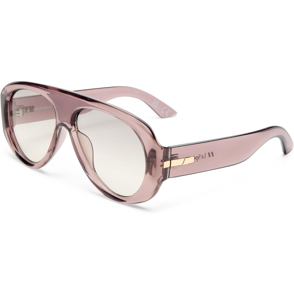 image:imageLe Specs Dream Boat Oversized Aviator Sunglasses for Women and MenSmokey Violet FrameMoss Grad Lens