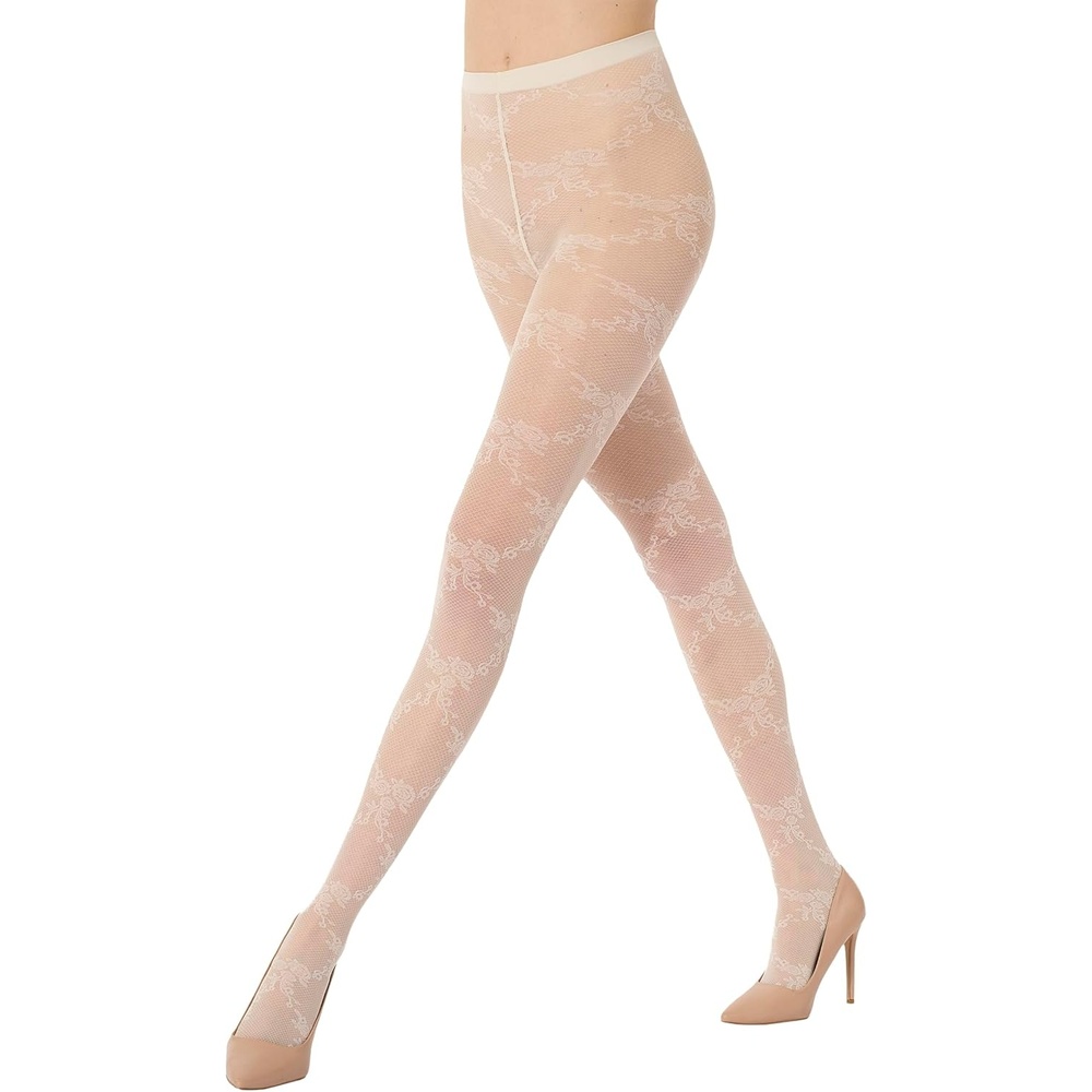 image:imageWolford Womens Floral Lace TightsWhipped Cream