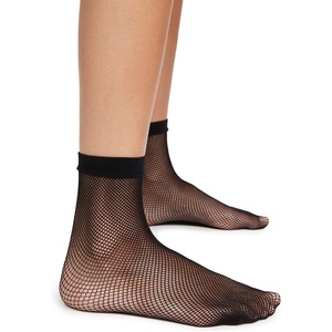 STEMS Women’s Micro Fishnet Sneaker Socks(Black)