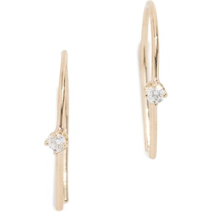 Zoe Chicco Women’s 14k Gold Prong Diamond Threader Earrings(Gold)