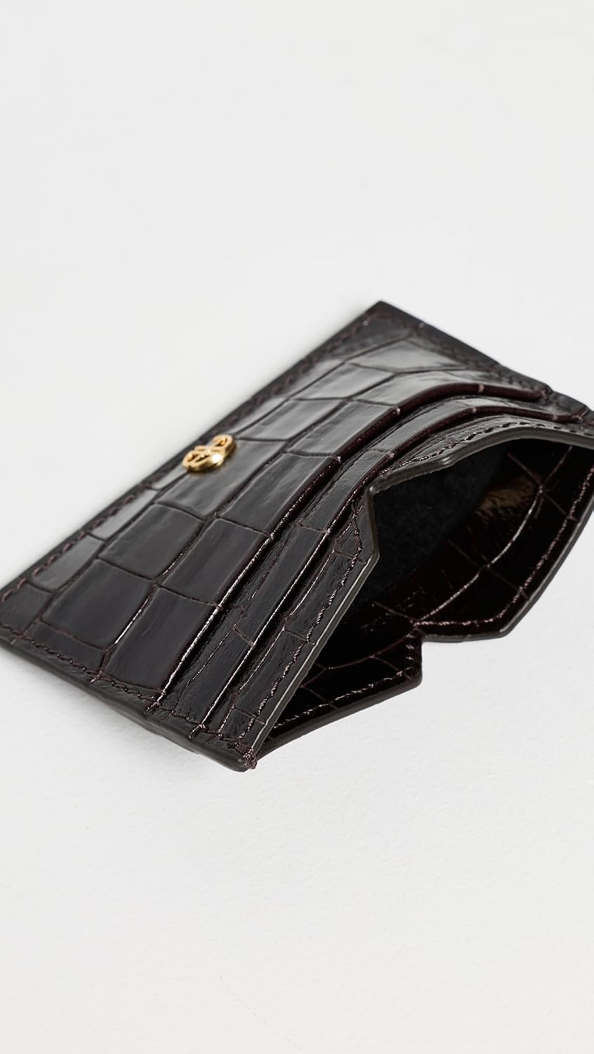 image:imageANINE BING Womens Calli Embossed Card Holder Dark Brown One SizeDark Brown
