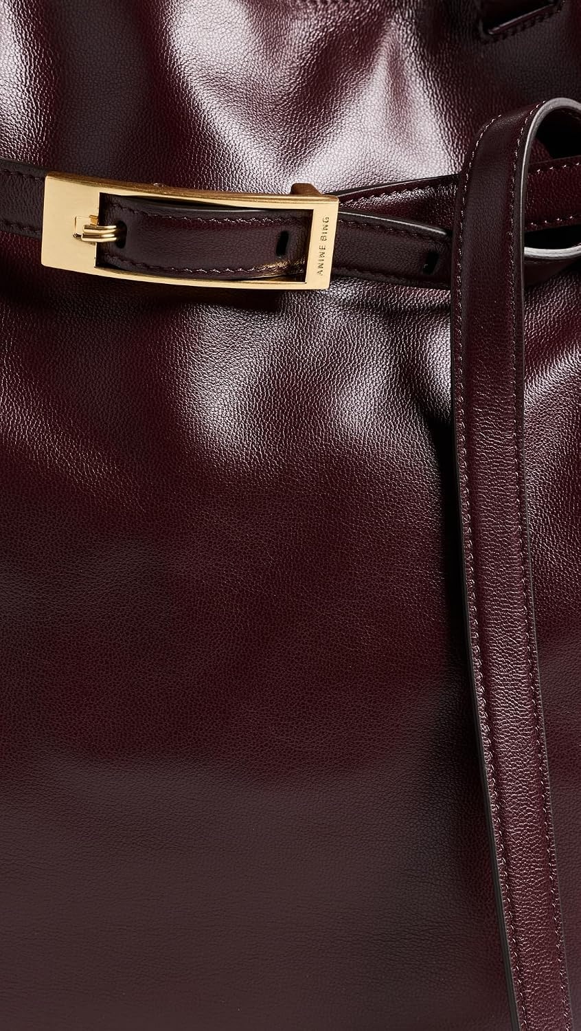 image:imageANINE BING Womens Elly Small Grained Leather ToteFig