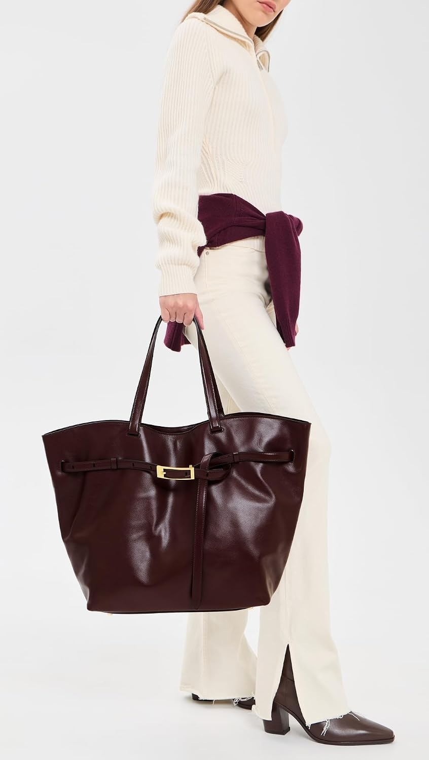 image:imageANINE BING Womens Elly Small Grained Leather ToteFig