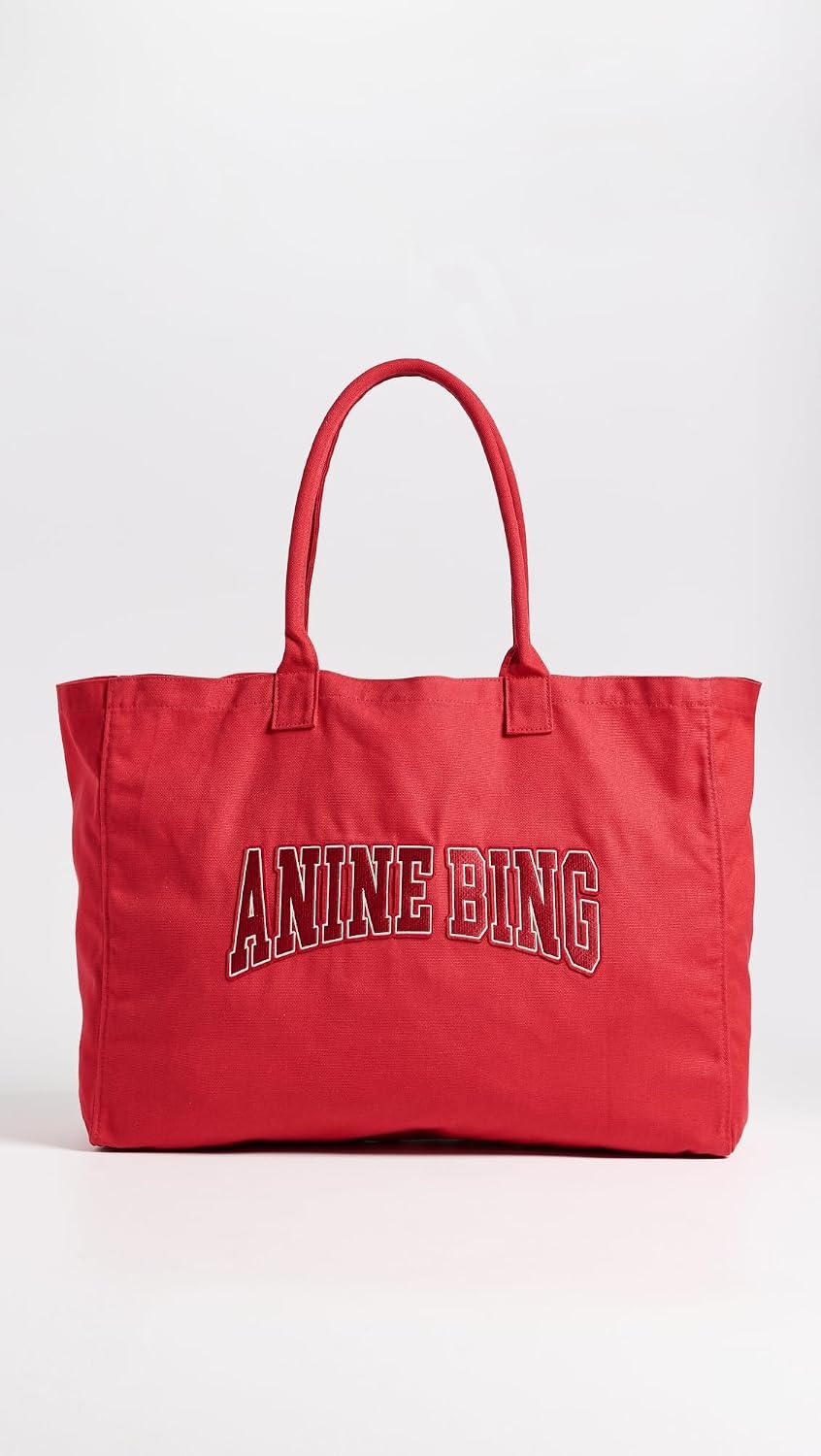 image:imageANINE BING Womens Leo Canvas ToteTango Red