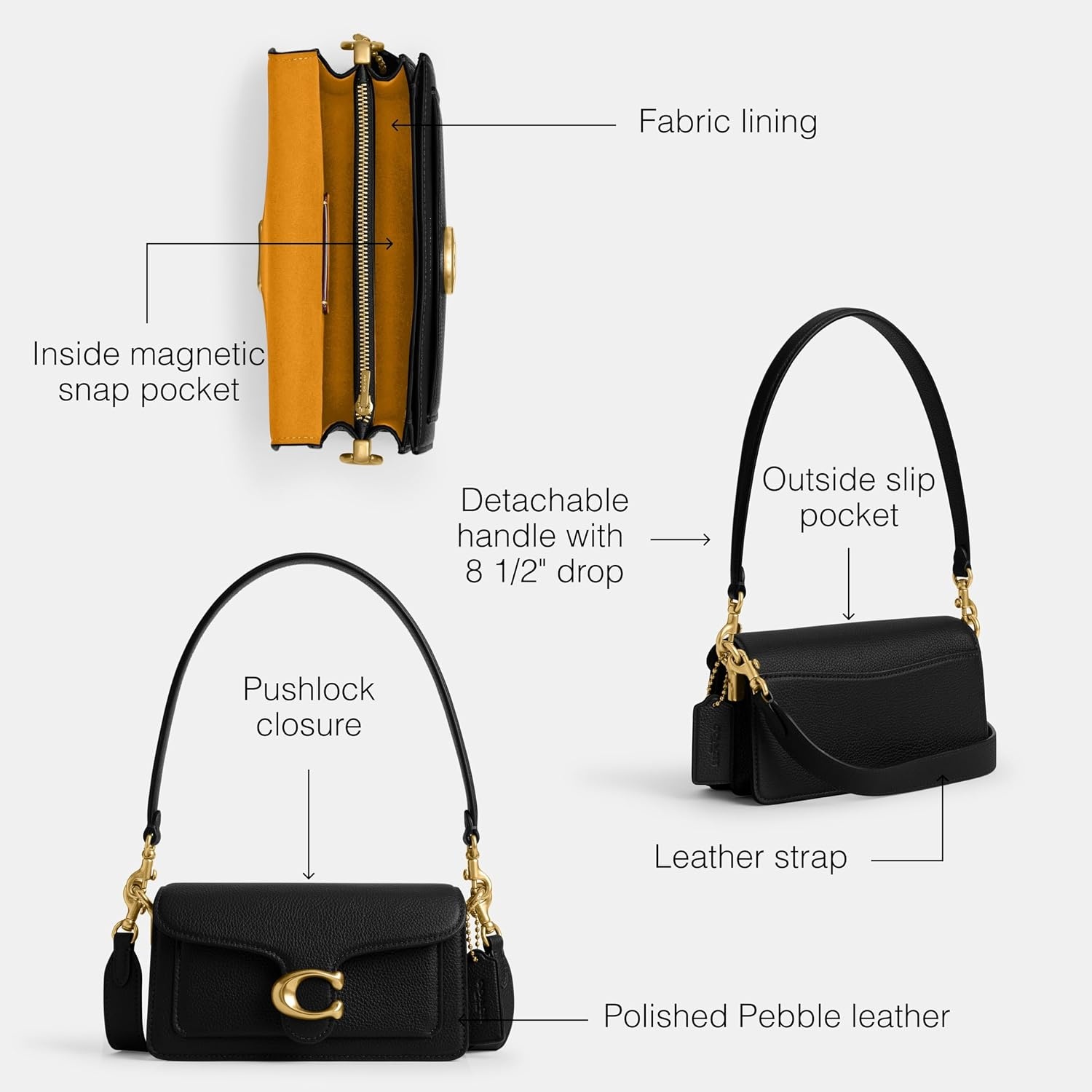 image:imageCOACH Tabby Shoulder Bag 20BrassBlack