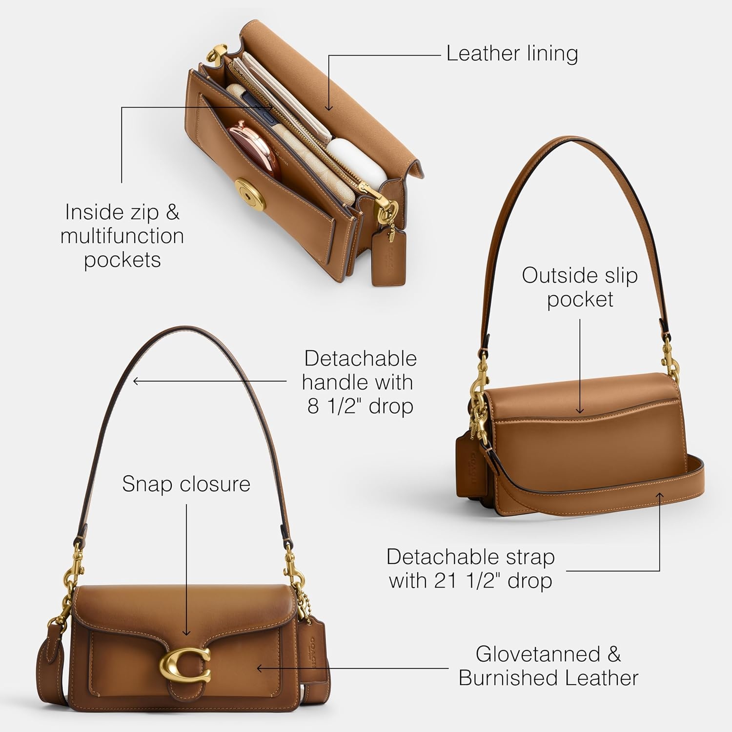 image:imageCOACH Tabby Shoulder Bag 20BrassHoney Brown