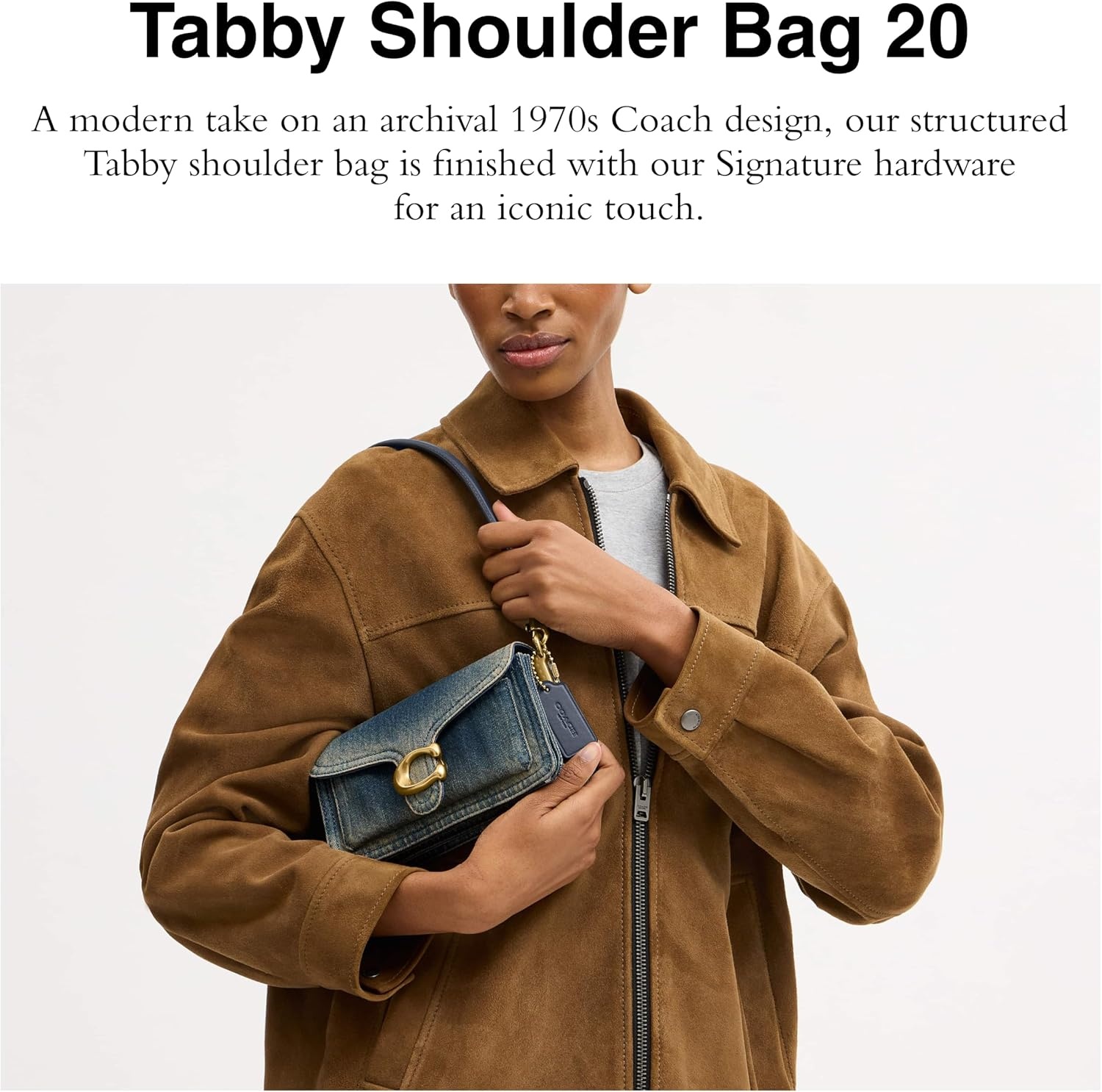 image:imageCOACH Tabby Shoulder Bag 20Loved Denim Dark Indigo