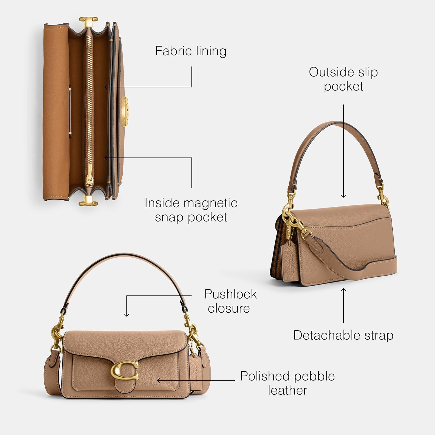 image:imageCOACH Tabby Shoulder Bag 20Taupe