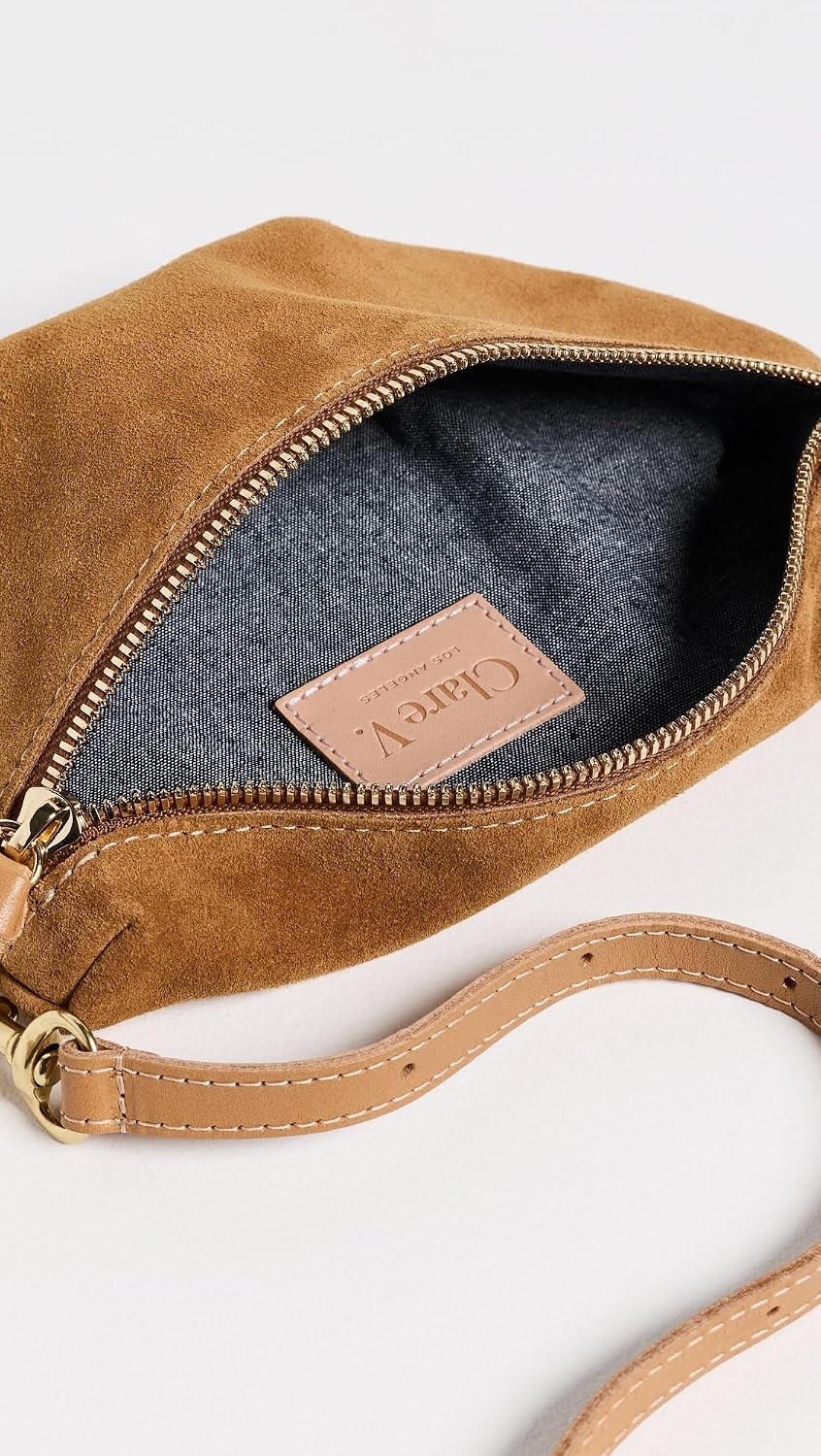 image:imageClare V Womens Petite Fanny Suede Belt Bag Caramel One SizeCaramel