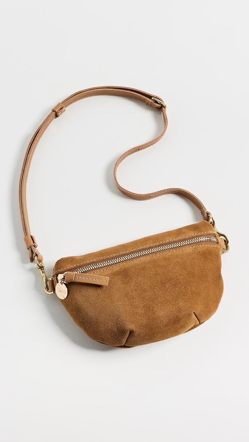 image:imageClare V Womens Petite Fanny Suede Belt Bag Caramel One SizeCaramel