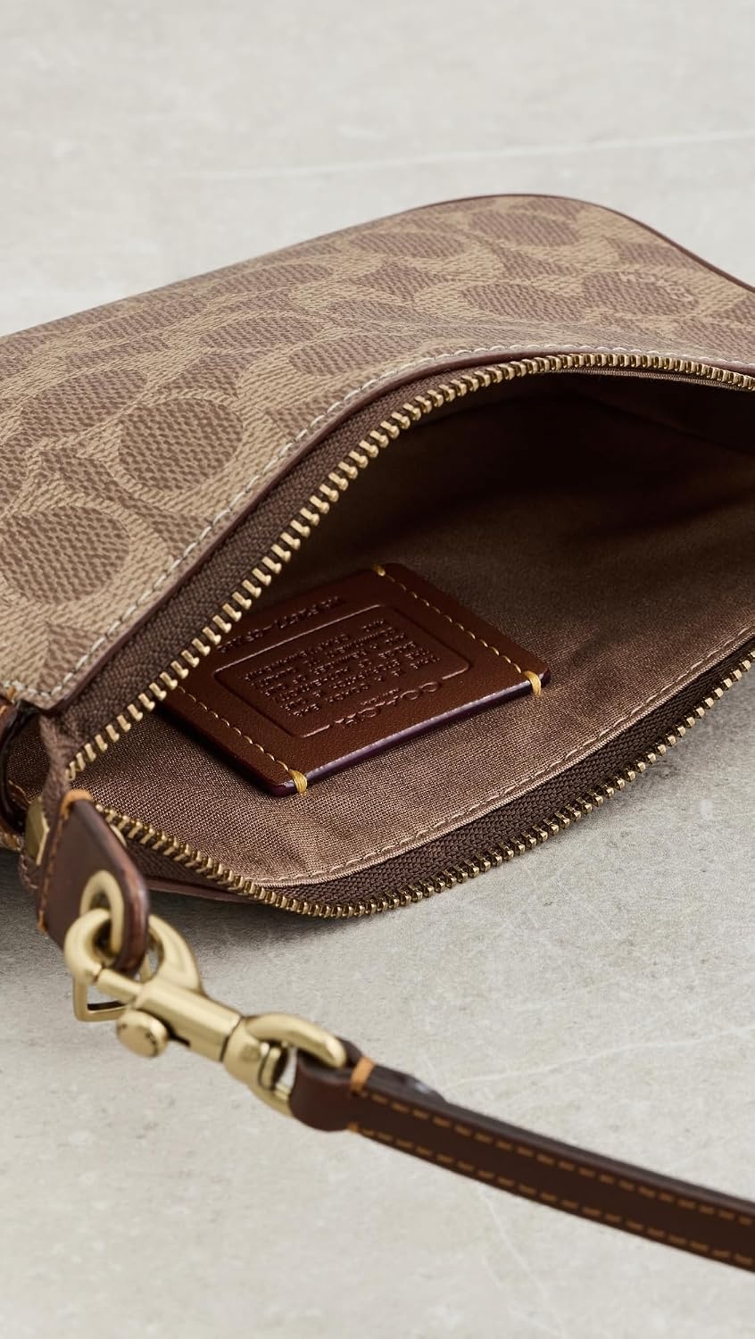 image:imageCoach Womens Recycled Signature Leather 18 Plaza BagTan Brown