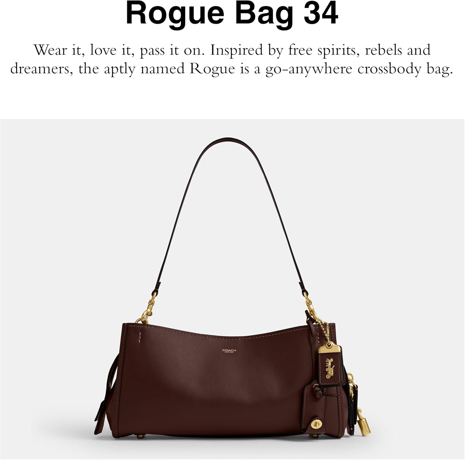 image:imageCoach Womens Soft Grain Leather East West Rogue Bag 34Maple