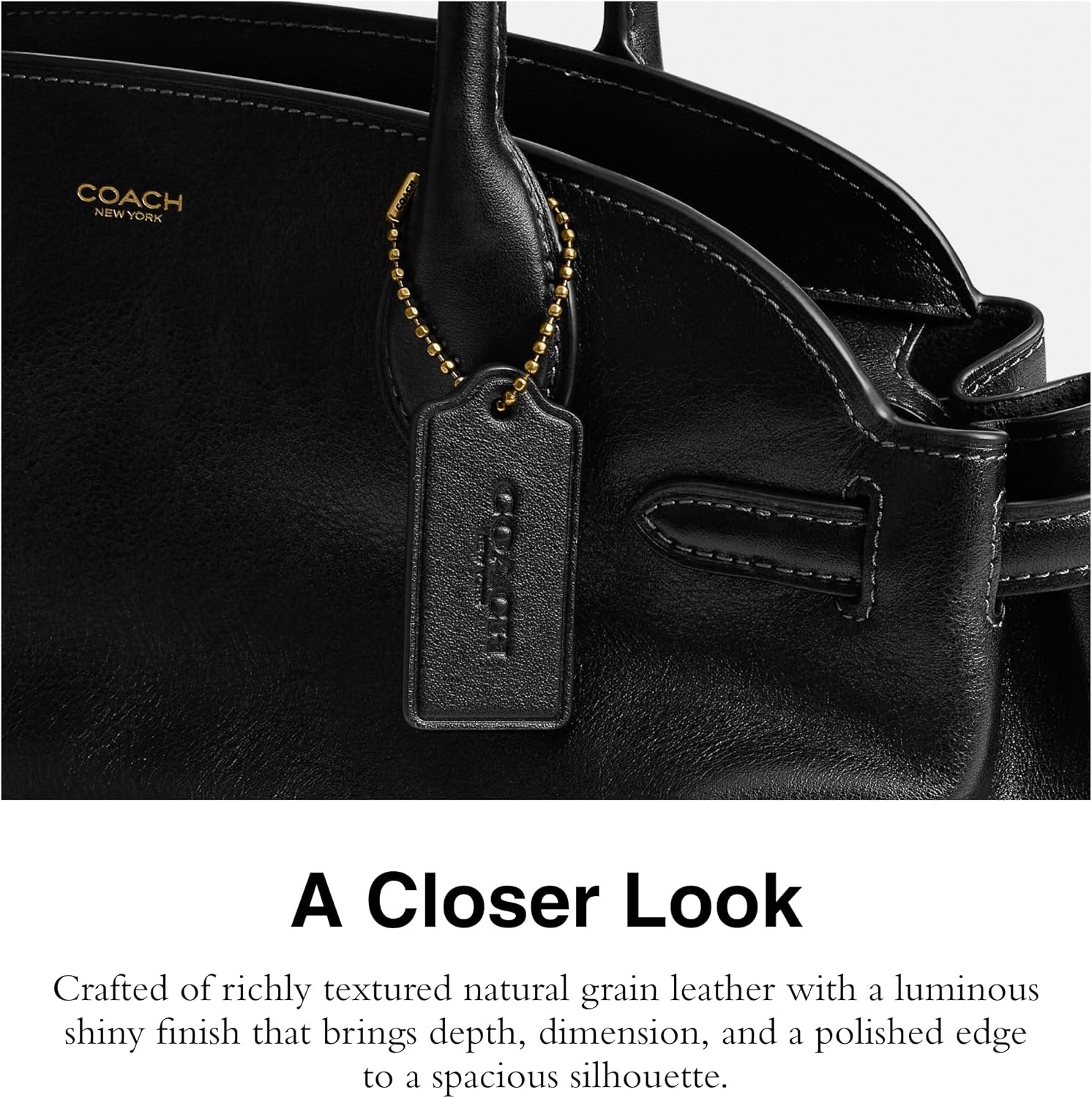image:imageCoach Womens Super Soft Empire Carryall 34 Shoulder BagBrassBlack