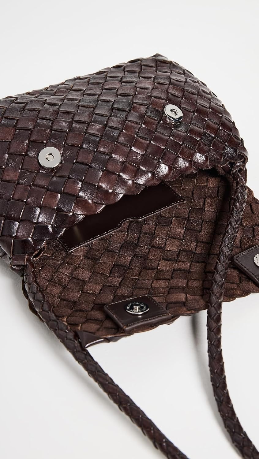 image:imageLoeffler Randall Womens Vinnie Mini Woven Crossbody BagChocolate