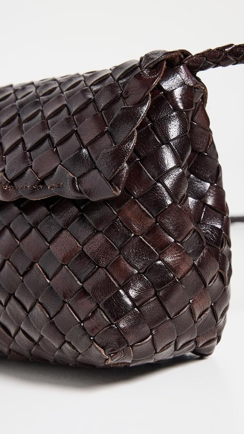 image:imageLoeffler Randall Womens Vinnie Mini Woven Crossbody BagChocolate