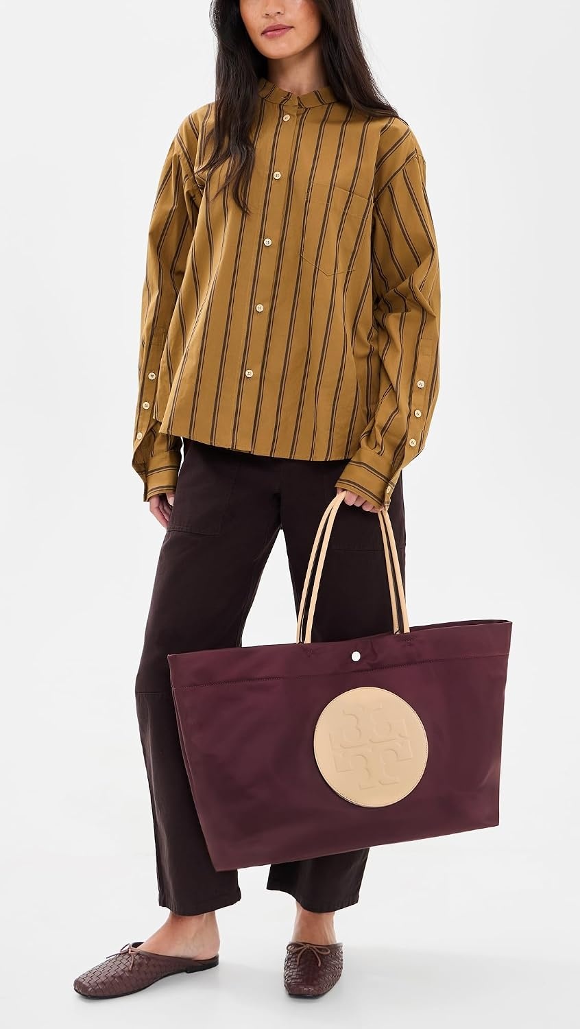 image:imageTory Burch Womens Ella Twist Reversible ToteDark Carmine