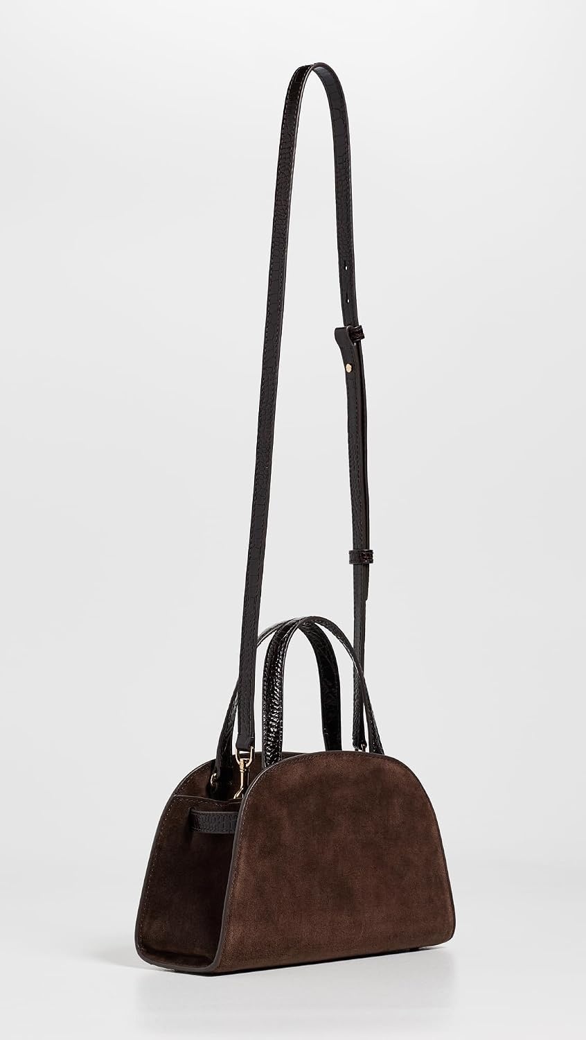 image:imageTory Burch Womens Romy Suede Small Bauletto BagDark Cocoa