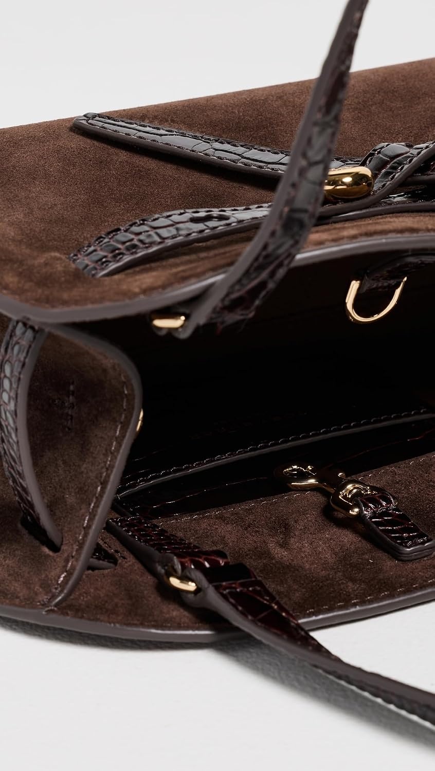 image:imageTory Burch Womens Romy Suede Small Bauletto BagDark Cocoa
