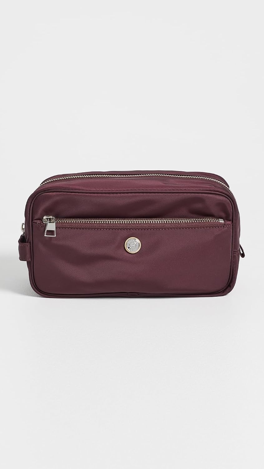 image:imageTory Burch Womens Twist Large Cosmetic Case Warm Bread One SizeDark Carmine