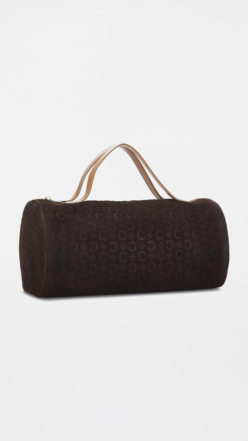 image:imageWHAT GOES AROUND COMES AROUND Womens PreLoved Celine Brown Suede Barrel HandbagBrown