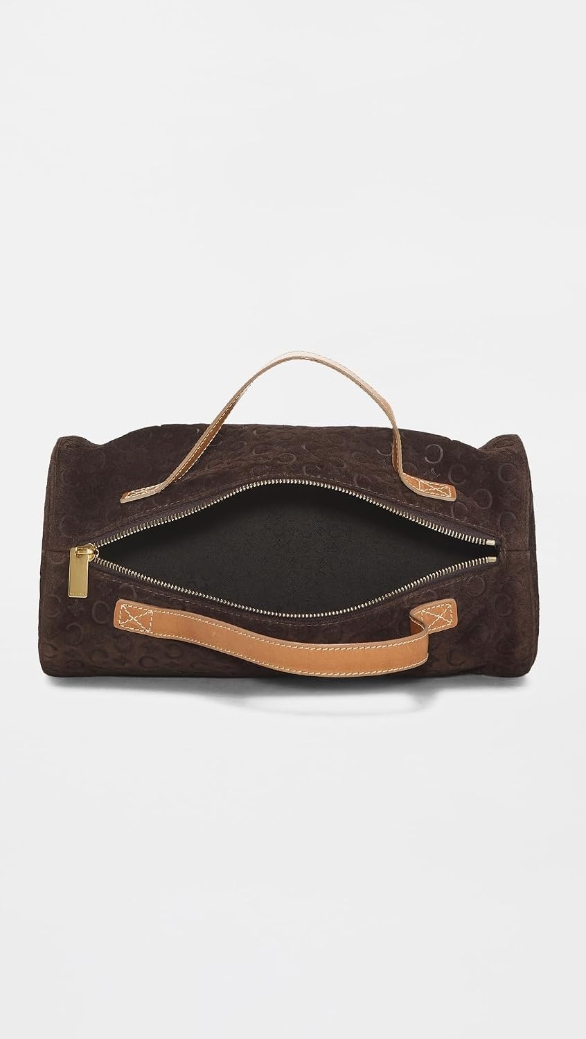 image:imageWHAT GOES AROUND COMES AROUND Womens PreLoved Celine Brown Suede Barrel HandbagBrown
